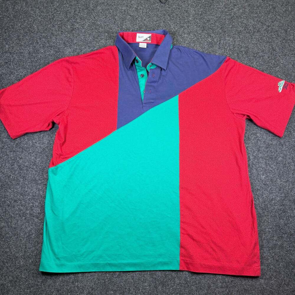 Vintage Staff by Wilson Torrey Pines Color Block Polo Shirt Large